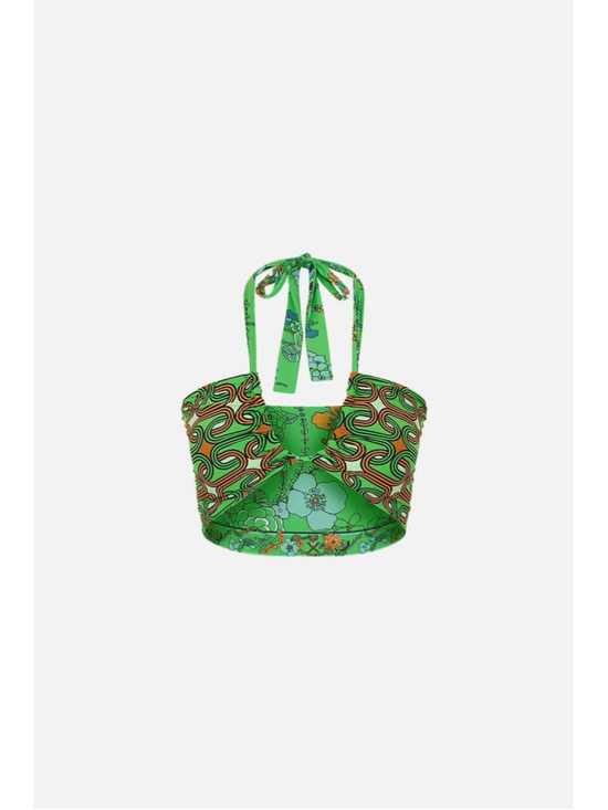 Camilla Tops - NEW CAMILLA Good Vibes Generation Halter Cropped Top Reversible Women’s Size 6 S